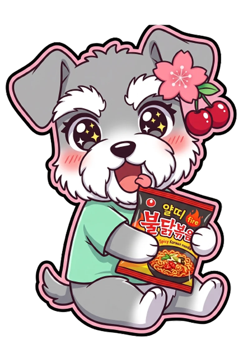 Mascota de Sakura Pop — Snacks & bebidas